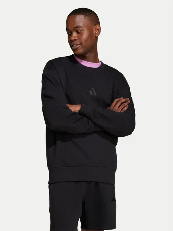 Adidas adidas Majica dugih rukava ALL SZN French Terry IX1261 Crna Loose Fit
