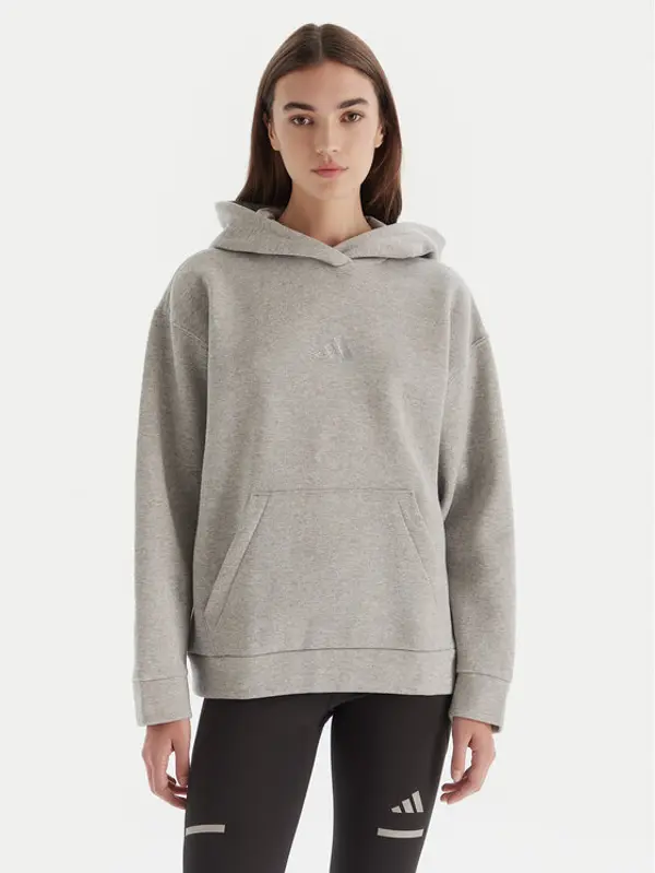 Adidas adidas Majica dugih rukava ALL SZN Holiday Glitter Fleece JV5757 Siva Loose Fit