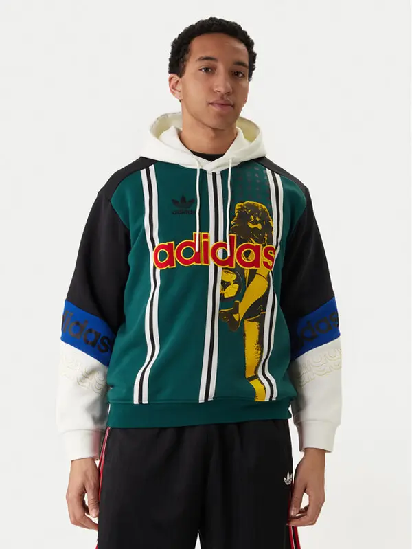 Adidas adidas Majica dugih rukava Archive Football Graphic KD1438 Zelena Loose Fit