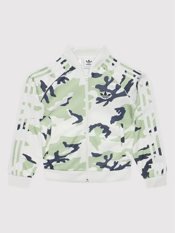 Adidas adidas Majica dugih rukava Camo Sst Track HF7448 Zelena Regular Fit
