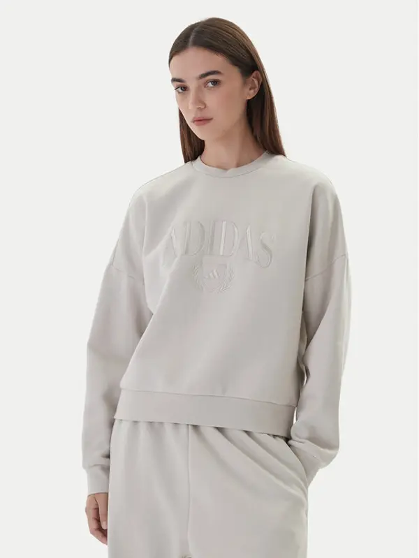 Adidas adidas Majica dugih rukava Cozy Holiday Graphic KA9950 Bež Loose Fit