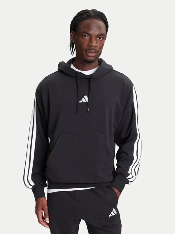 Adidas adidas Majica dugih rukava Essentials 3-Stripes JD1874 Crna Regular Fit