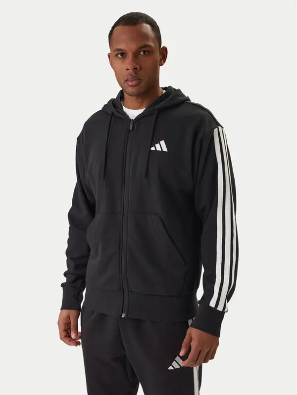 Adidas adidas Majica dugih rukava Essentials 3-Stripes JD1877 Crna Regular Fit