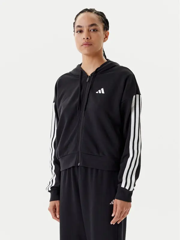 Adidas adidas Majica dugih rukava Essentials 3-Stripes JE0052 Crna Regular Fit