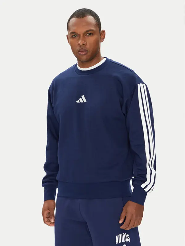 Adidas adidas Majica dugih rukava Essentials 3-Stripes JE6307 Plava Regular Fit