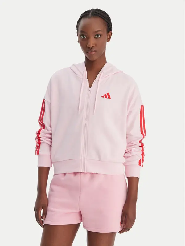 Adidas adidas Majica dugih rukava Essentials 3-Stripes KD4789 Ružičasta Regular Fit