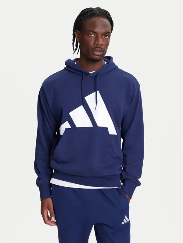 Adidas adidas Majica dugih rukava Essentials Big Logo JE8890 Tamnoplava Regular Fit