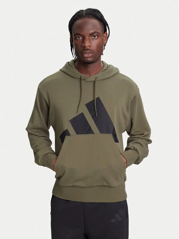 Adidas adidas Majica dugih rukava Essentials Big Logo JE8892 Kaki Regular Fit