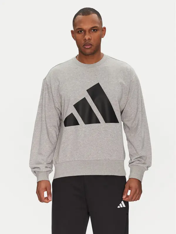 Adidas adidas Majica dugih rukava Essentials Big Logo JE8952 Siva Regular Fit