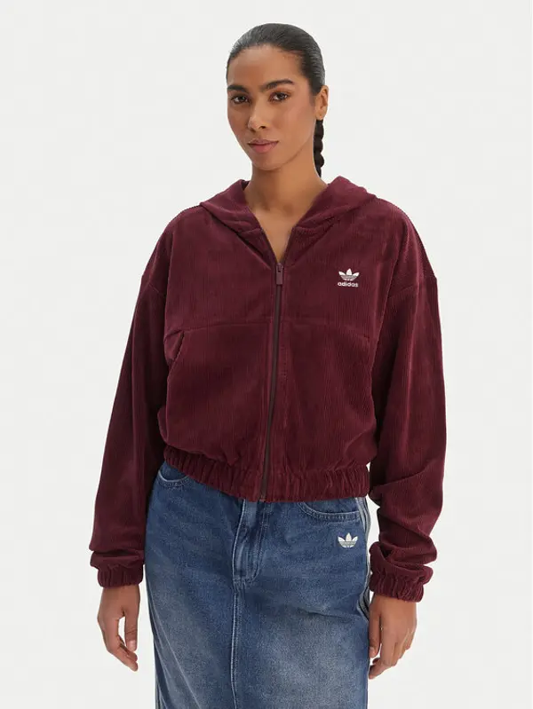 Adidas adidas Majica dugih rukava Essentials Chenile KE1119 Tamnocrvena Loose Fit