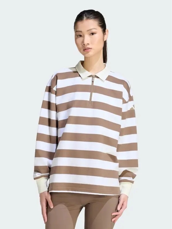 Adidas adidas Majica dugih rukava Essentials Contemporary French Terry Longsleeve KF6252 Smeđa Regular Fit
