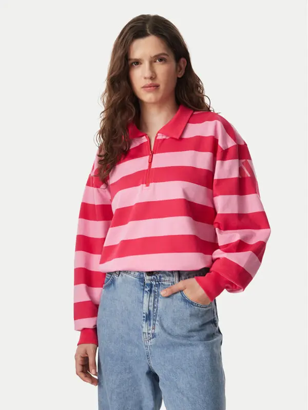 Adidas adidas Majica dugih rukava Essentials Contemporary French Terry Longsleeve Polo KR3548 Ružičasta Regular Fit