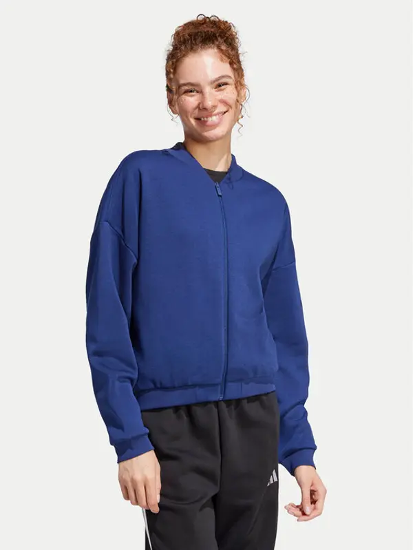 Adidas adidas Majica dugih rukava Essentials Contemporary Logo JD9968 Tamnoplava Loose Fit