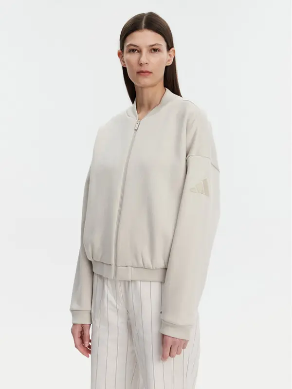 Adidas adidas Majica dugih rukava Essentials Contemporary Logo JD9972 Bež Loose Fit