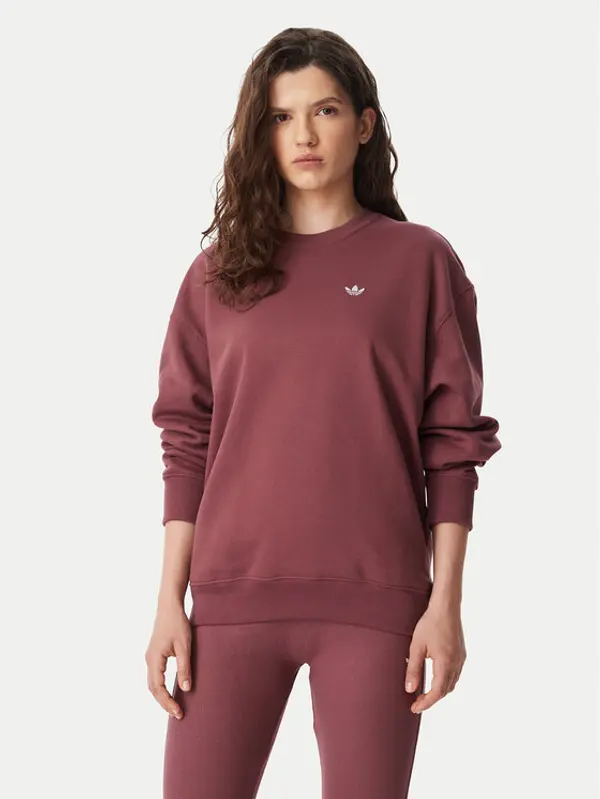 Adidas adidas Majica dugih rukava Essentials Crew Long Fleece Sweatshirt KT2279 Smeđa Regular Fit
