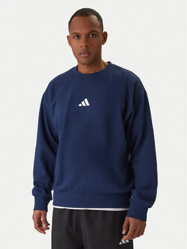 Adidas adidas Majica dugih rukava Essentials Feel Cozy JE3792 Tamnoplava Regular Fit