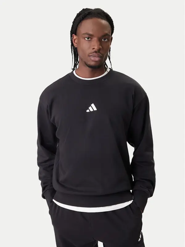 Adidas adidas Majica dugih rukava Essentials Feel Cozy JE3837 Crna Regular Fit