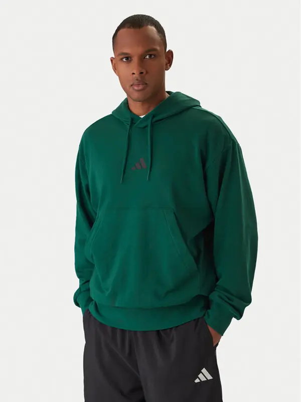 Adidas adidas Majica dugih rukava Essentials Feel Cozy JE3841 Zelena Regular Fit