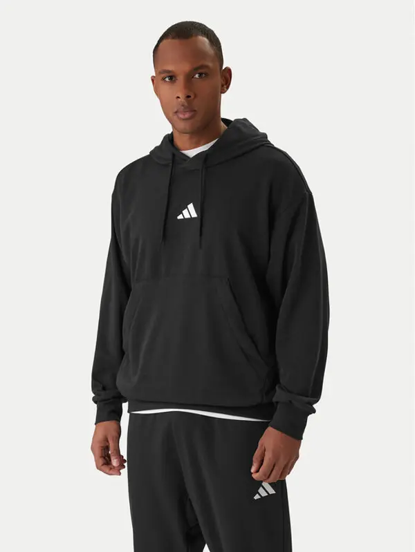 Adidas adidas Majica dugih rukava Essentials Feel Cozy JE3849 Crna Regular Fit