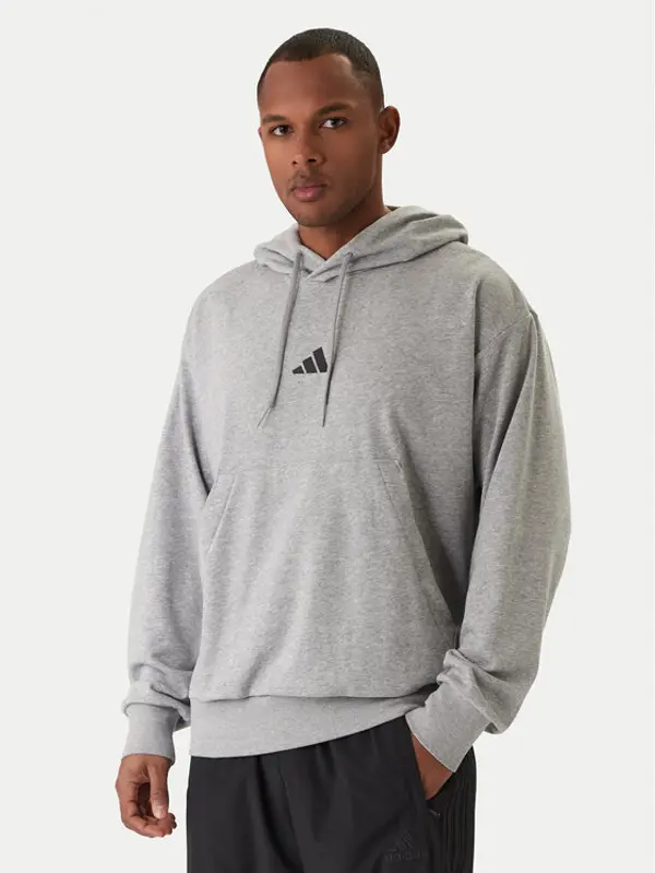 Adidas adidas Majica dugih rukava Essentials Feel Cozy JE3851 Siva Regular Fit