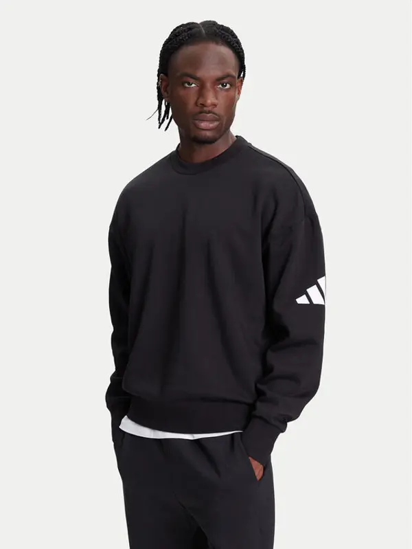 Adidas adidas Majica dugih rukava Essentials JF3542 Crna Loose Fit
