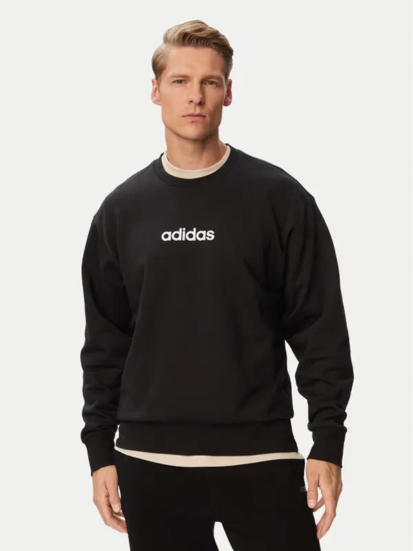Adidas adidas Majica dugih rukava Essentials Linear Fleece JM1759 Crna Regular Fit