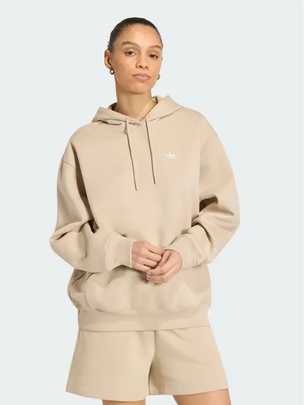 Adidas adidas Majica dugih rukava Essentials Oversized Fleece Hoodie KR3591 Bež Oversize