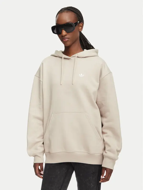 Adidas adidas Majica dugih rukava Essentials Oversized Fleece Hoodie KR3591 Bež Oversize