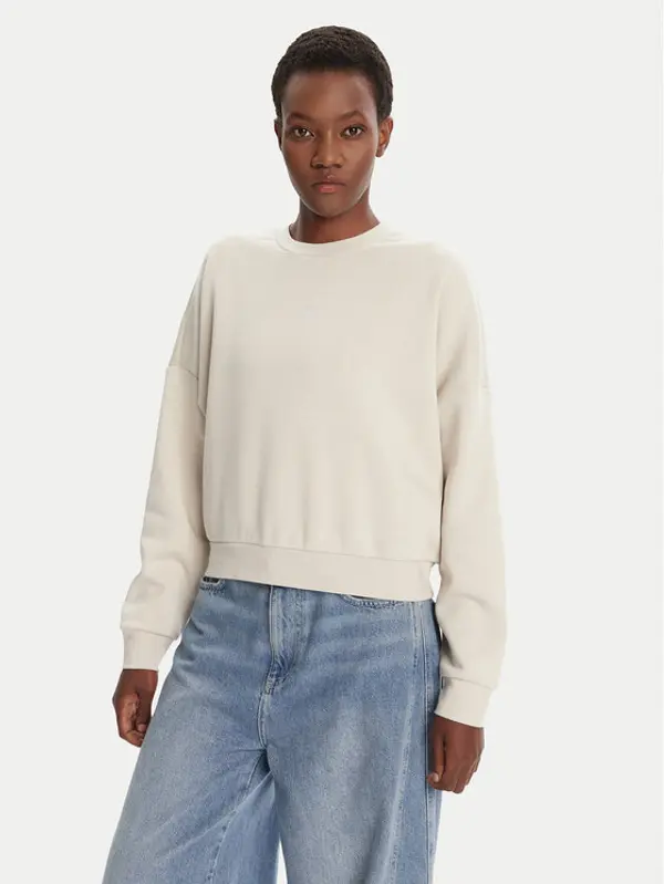 Adidas adidas Majica dugih rukava Essentials Small Logo Feelcozy JI6069 Bež Loose Fit