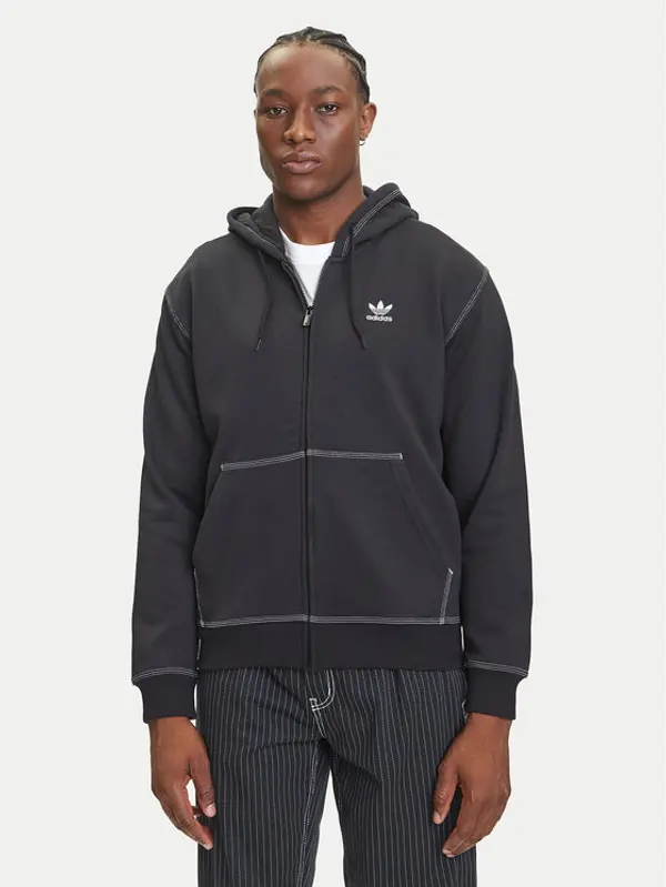 Adidas adidas Majica dugih rukava Essentials Trefoil JW0969 Crna Regular Fit