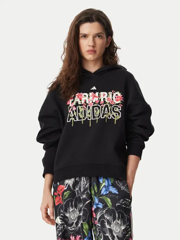 Adidas adidas Majica dugih rukava Farm Rio Hoodie KR0252 Crna Regular Fit
