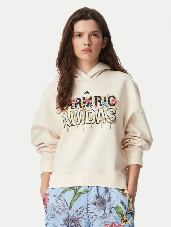 Adidas adidas Majica dugih rukava Farm Rio Hoodie KR0253 Krem Regular Fit
