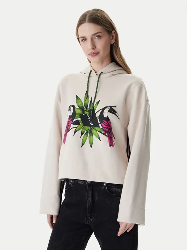 Adidas adidas Majica dugih rukava Farm Rio KS8031 Écru Loose Fit