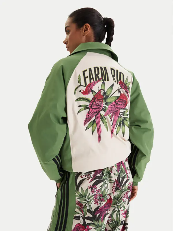 Adidas adidas Majica dugih rukava Farm Rio Premium KD4611 Zelena Oversize