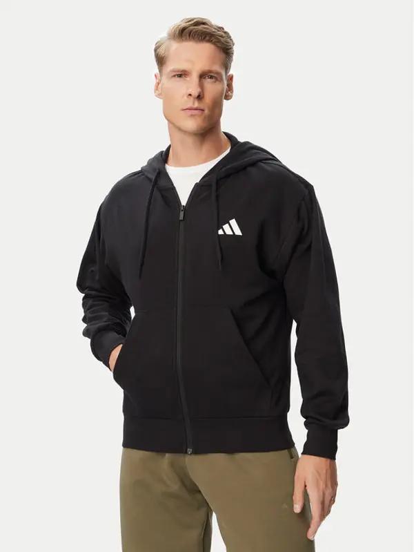 Adidas adidas Majica dugih rukava Feelcozy IA6045 Crna Regular Fit
