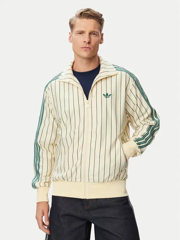 Adidas adidas Majica dugih rukava Firebird Pinstripes Track Top KT4299 Krem Regular Fit