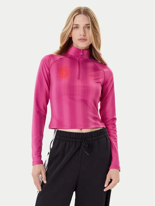 Adidas adidas Majica dugih rukava Half-Zip Graphic Football JW3638 Ružičasta Regular Fit
