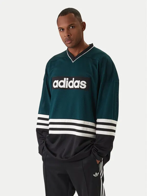 Adidas adidas Majica dugih rukava JV8467 Zelena Loose Fit