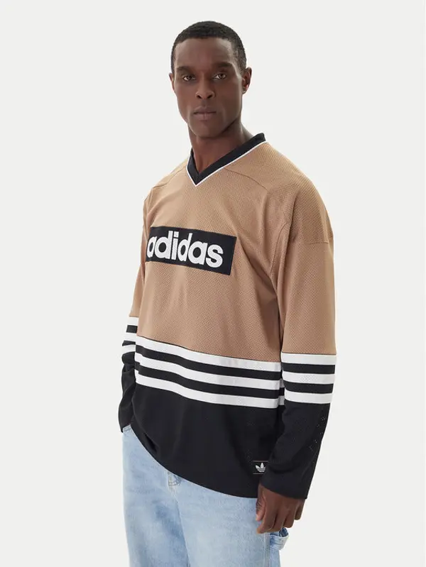 Adidas adidas Majica dugih rukava JY0251 Bež Loose Fit