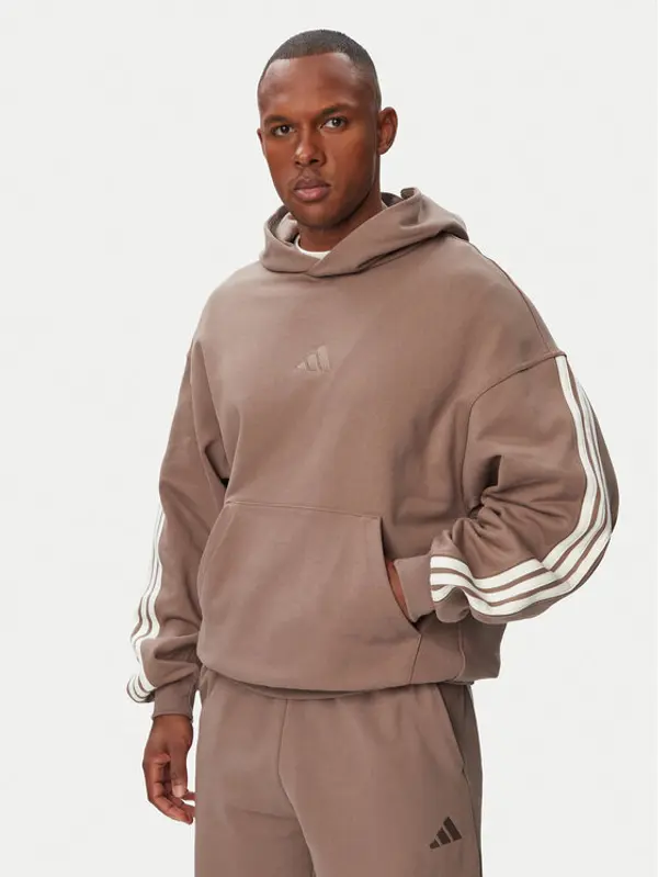 Adidas adidas Majica dugih rukava Kit 3-Stripes Hoodie KW2406 Bež Regular Fit