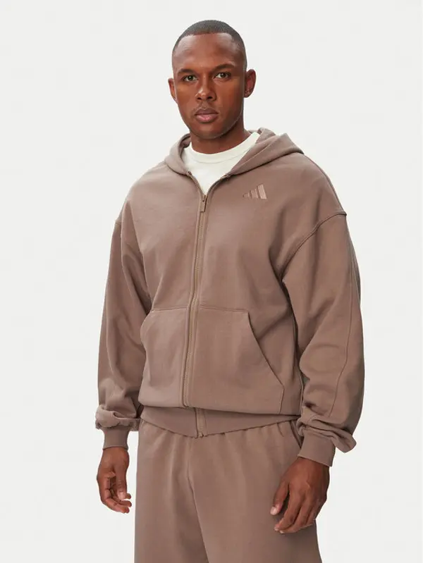 Adidas adidas Majica dugih rukava Kit Small Logo Full-Zip Hoodie KW2322 Bež Regular Fit