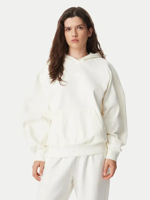 Adidas adidas Majica dugih rukava Kit Small Logo Hoodie KV9792 Krem Regular Fit