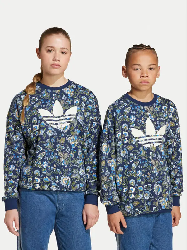 Adidas adidas Majica dugih rukava Liberty London JX6316 Tamnoplava Loose Fit
