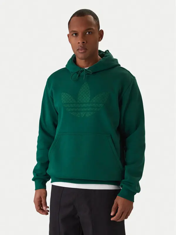 Adidas adidas Majica dugih rukava Monogram Infill KD0403 Zelena Regular Fit