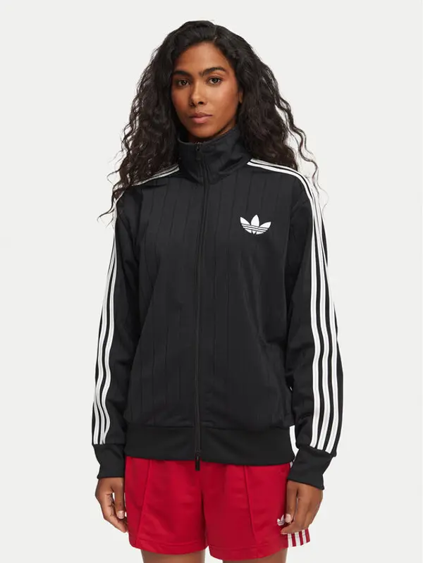 Adidas adidas Majica dugih rukava Pinstripe Firebird KS6786 Crna Loose Fit