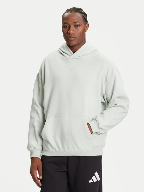 Adidas adidas Majica dugih rukava Premium Essentials JW1035 Zelena Loose Fit