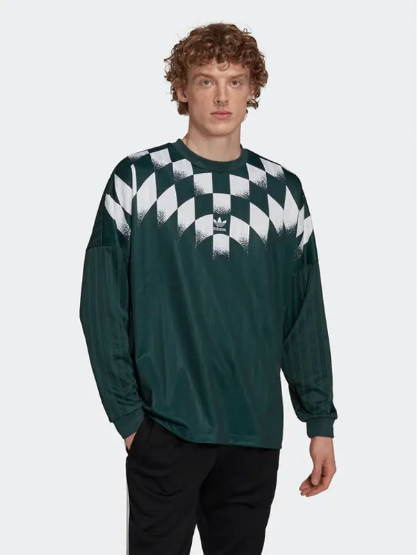Adidas adidas Majica dugih rukava Rekive Graphic HK7330 Zelena Loose Fit