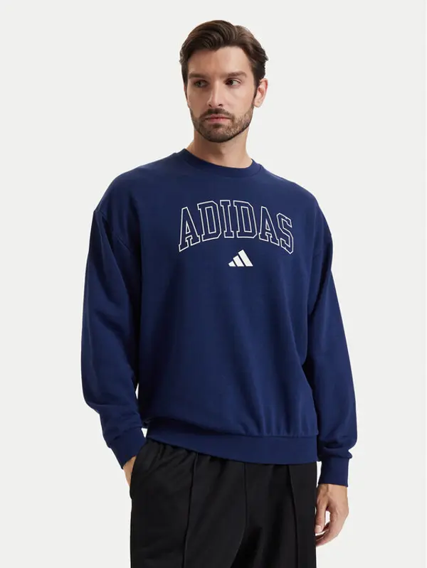 Adidas adidas Majica dugih rukava Seasonal Essentials Collegiate French Terry Crew Sweatshirt KG0514 Plava Regular Fit