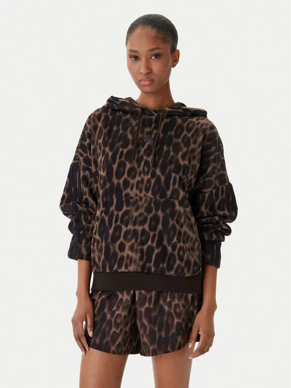 Adidas adidas Majica dugih rukava Seasonal Essentials Leopard Print KH0293 Smeđa Loose Fit