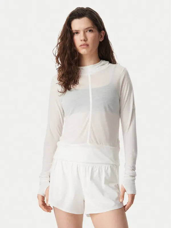 Adidas adidas Majica dugih rukava Soft Lux Sheer Hooded KS8005 Krem Slim Fit